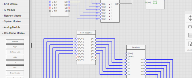 Logic programming showing matrix switch control